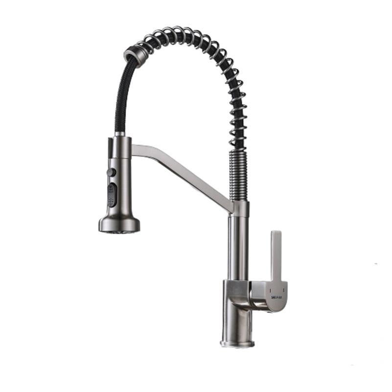 Изображение товара Смеситель для кухни однорычажный Shevanik S963L сатин гибкий излив 16.5 см