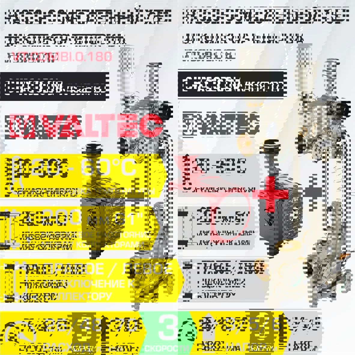 Изображение товара Насосно-смесительный узел Valtec Combi 1" для тёплого пола