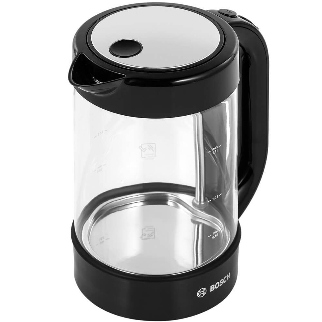 Изображение товара Электрический чайник Bosch TWK70B03 1.7 л черный пластиковый с системой фильтрации