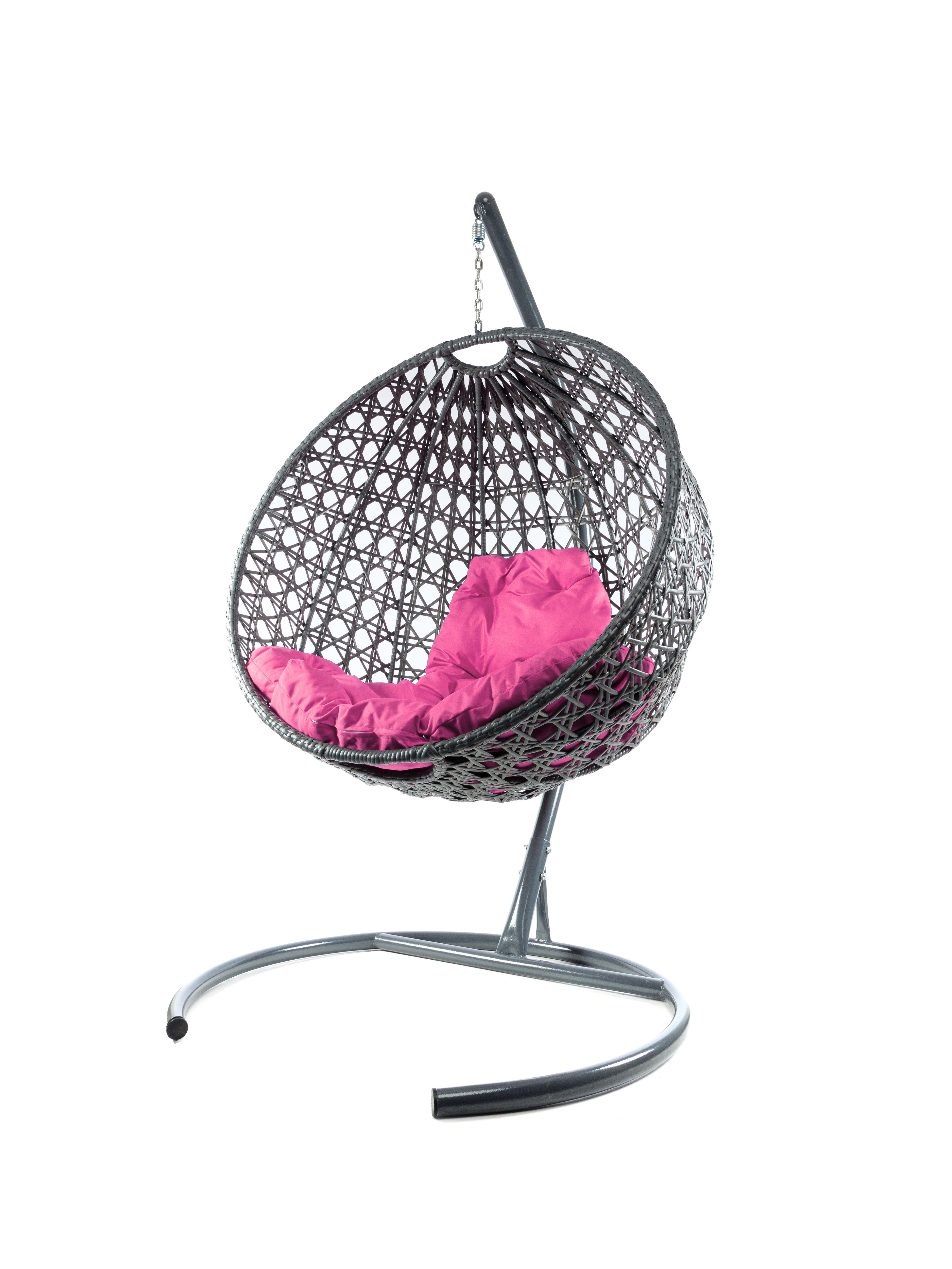Изображение товара Кресло подвесное M-group 11060308 Круг люкс серый с розовой подушкой