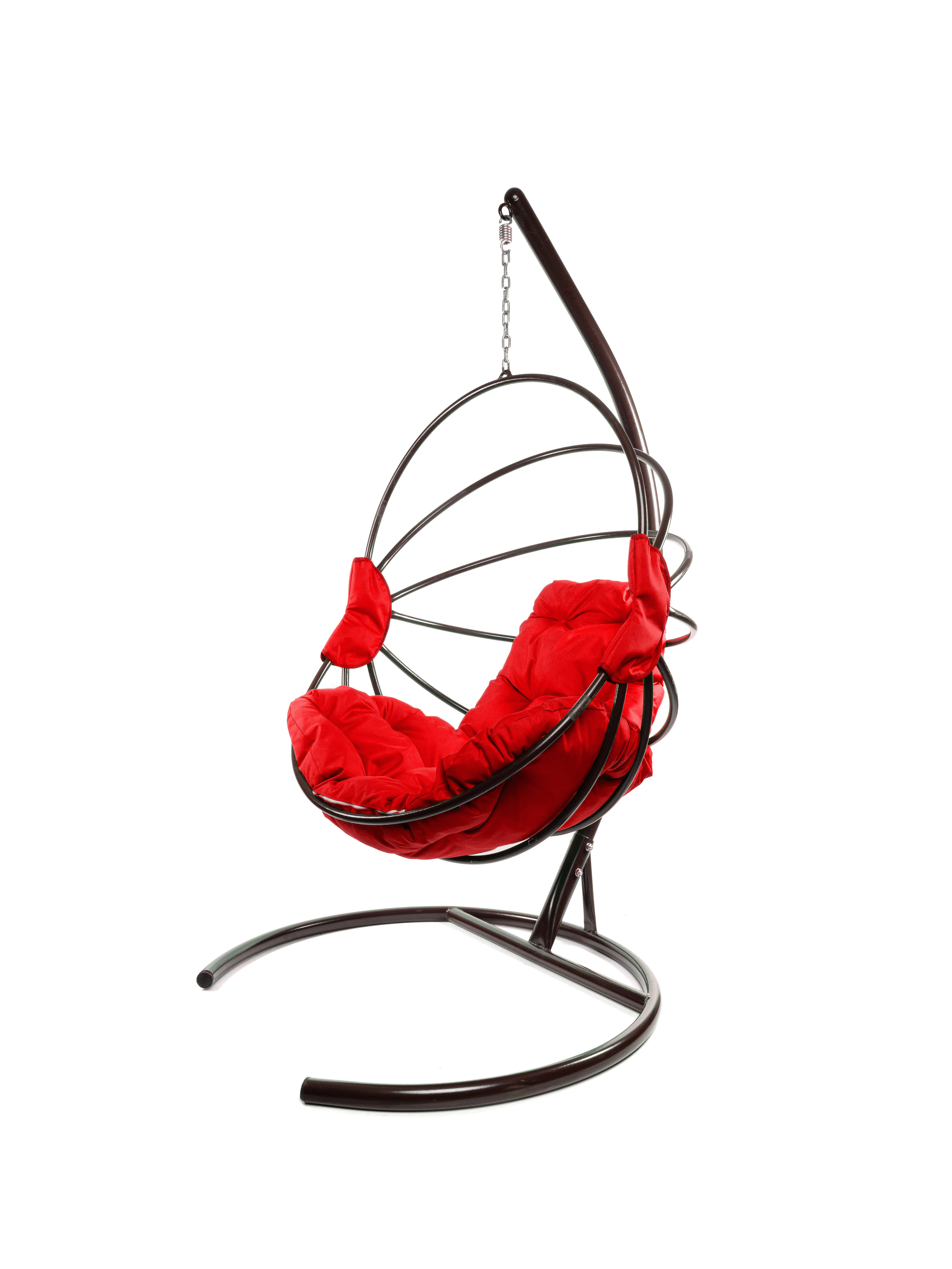 Изображение товара Кресло подвесное Веер из ротанга с подушкой коричневое 1 место