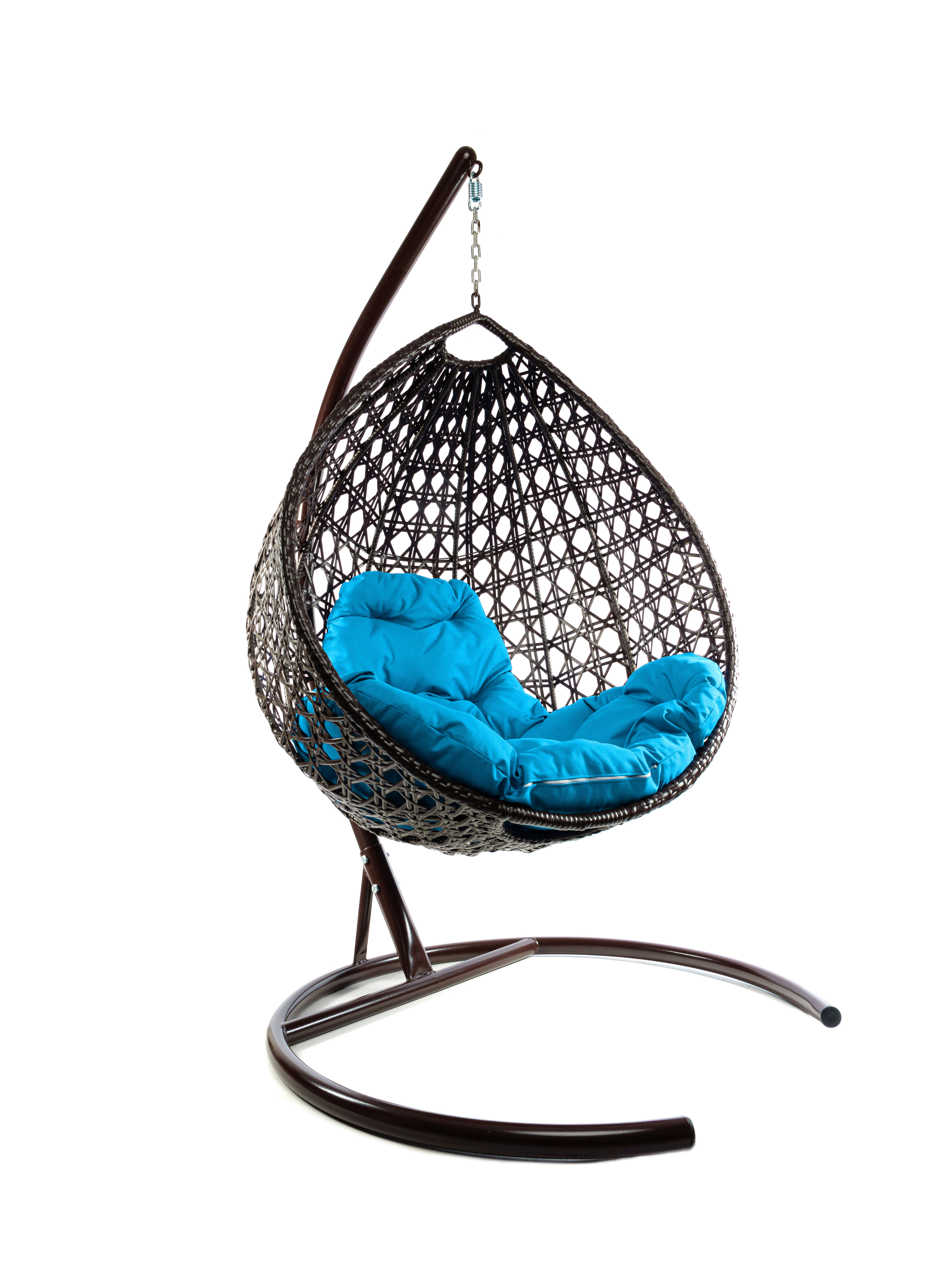 Изображение товара Кресло подвесное Капля люкс 120 кг коричневое стильное и комфортное для дома и улицы