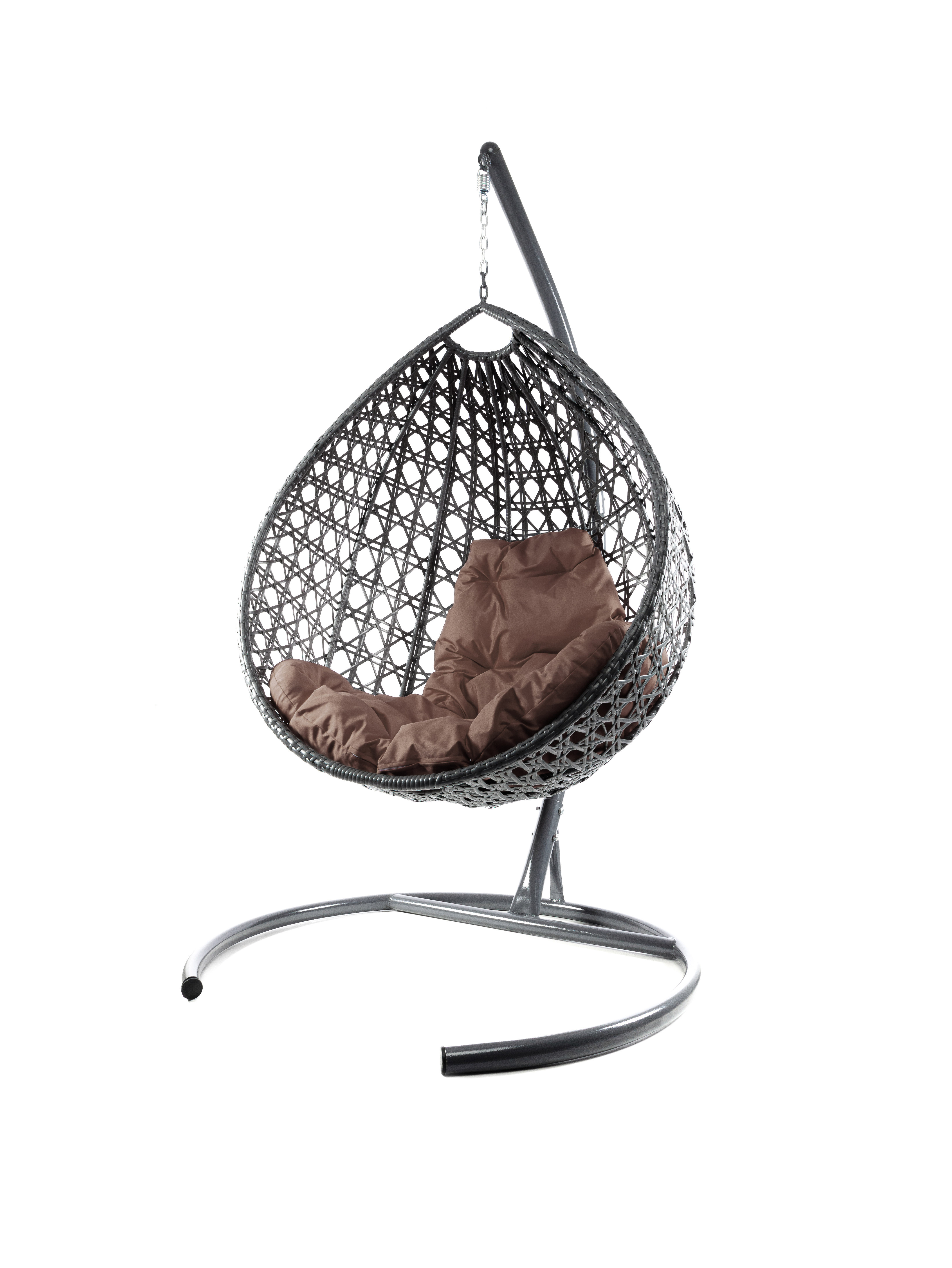 Изображение товара Кресло подвесное M-group Капля люкс 1-местное серое на прочном каркасе