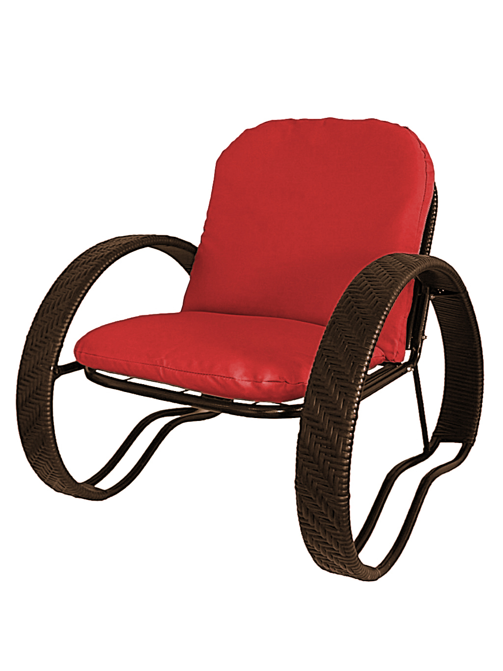 Изображение товара Кресло садовое M-group 12370206 Фасоль 71 см x 75 см x 62.5 см искусственный ротанг коричневый