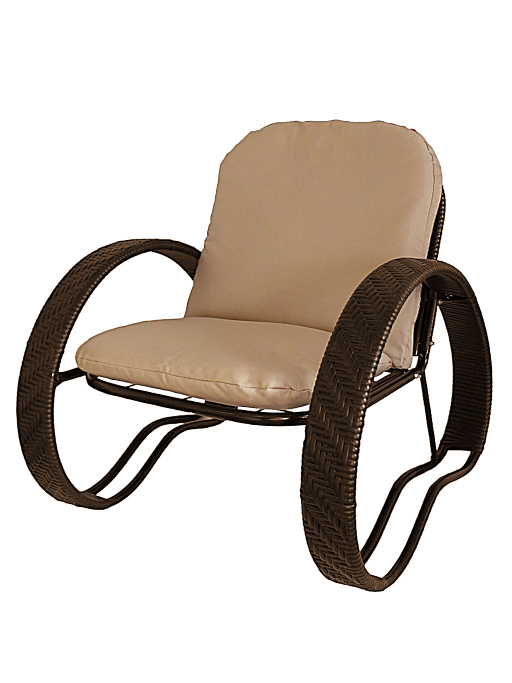 Изображение товара Кресло садовое М-group Фасоль из искусственного ротанга коричневое для террасы и сада