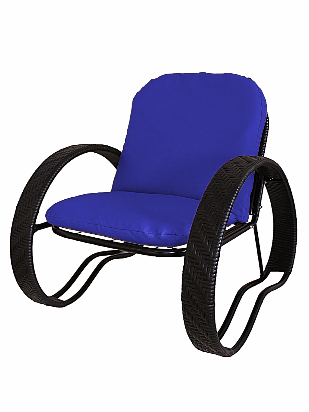 Изображение товара Кресло садовое M-group 12370410 Фасоль 71 см x 75 см x 62.5 см искусственный ротанг черный