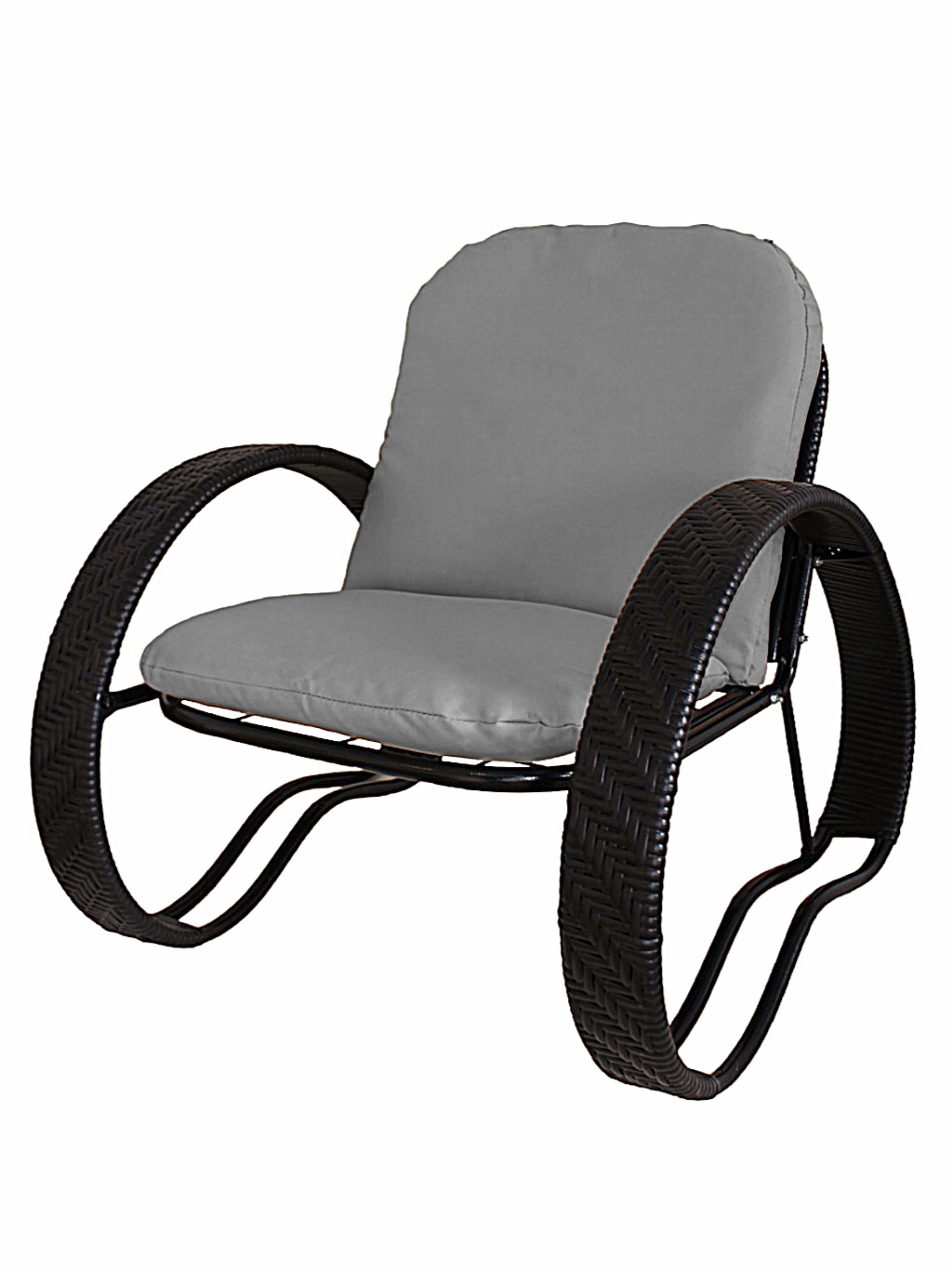 Изображение товара Кресло садовое М-ГРУПП Фасоль искусственный ротанг 71x75x62.5 см Черное для террасы и сада