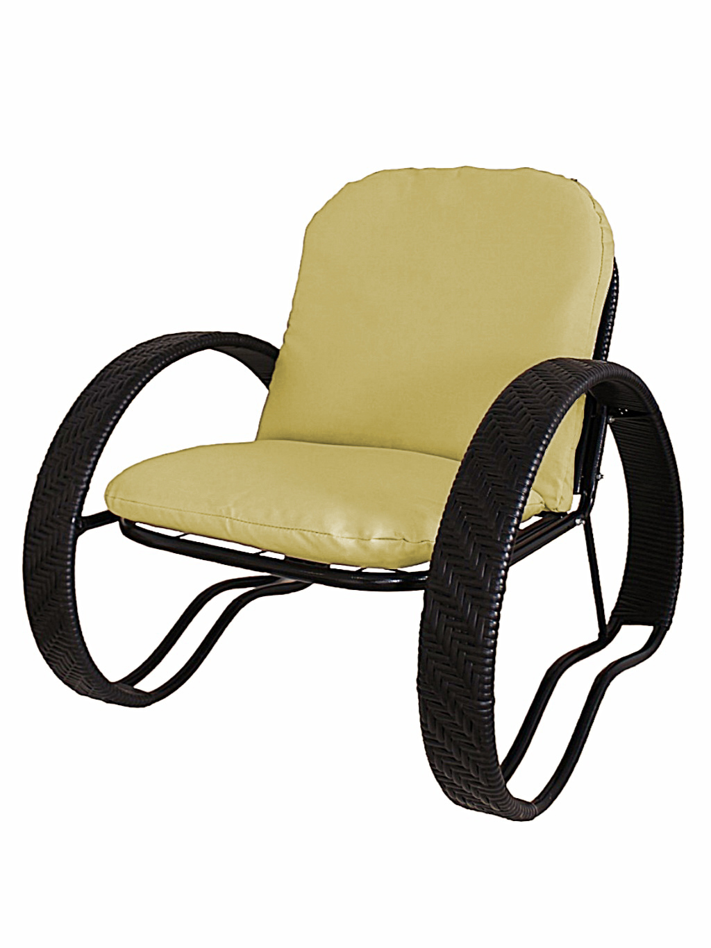 Изображение товара Кресло садовое M-group 12370411 Фасоль 71 см x 75 см x 62.5 см искусственный ротанг черный