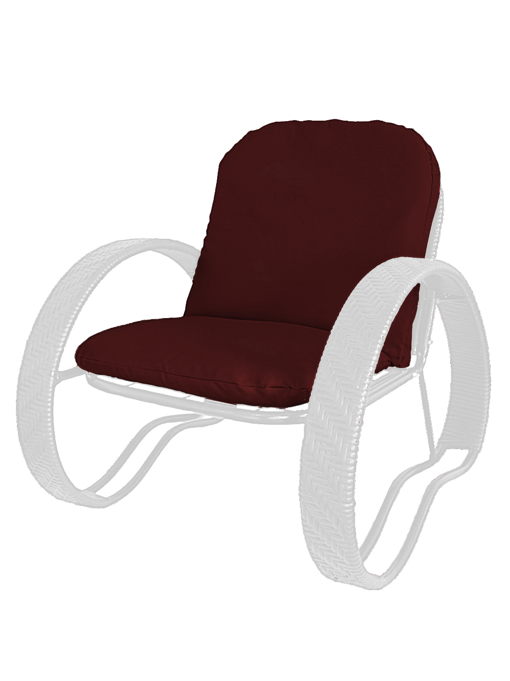 Изображение товара Кресло садовое M-group 12370102 Фасоль 71 см x 75 см x 62.5 см искусственный ротанг белый