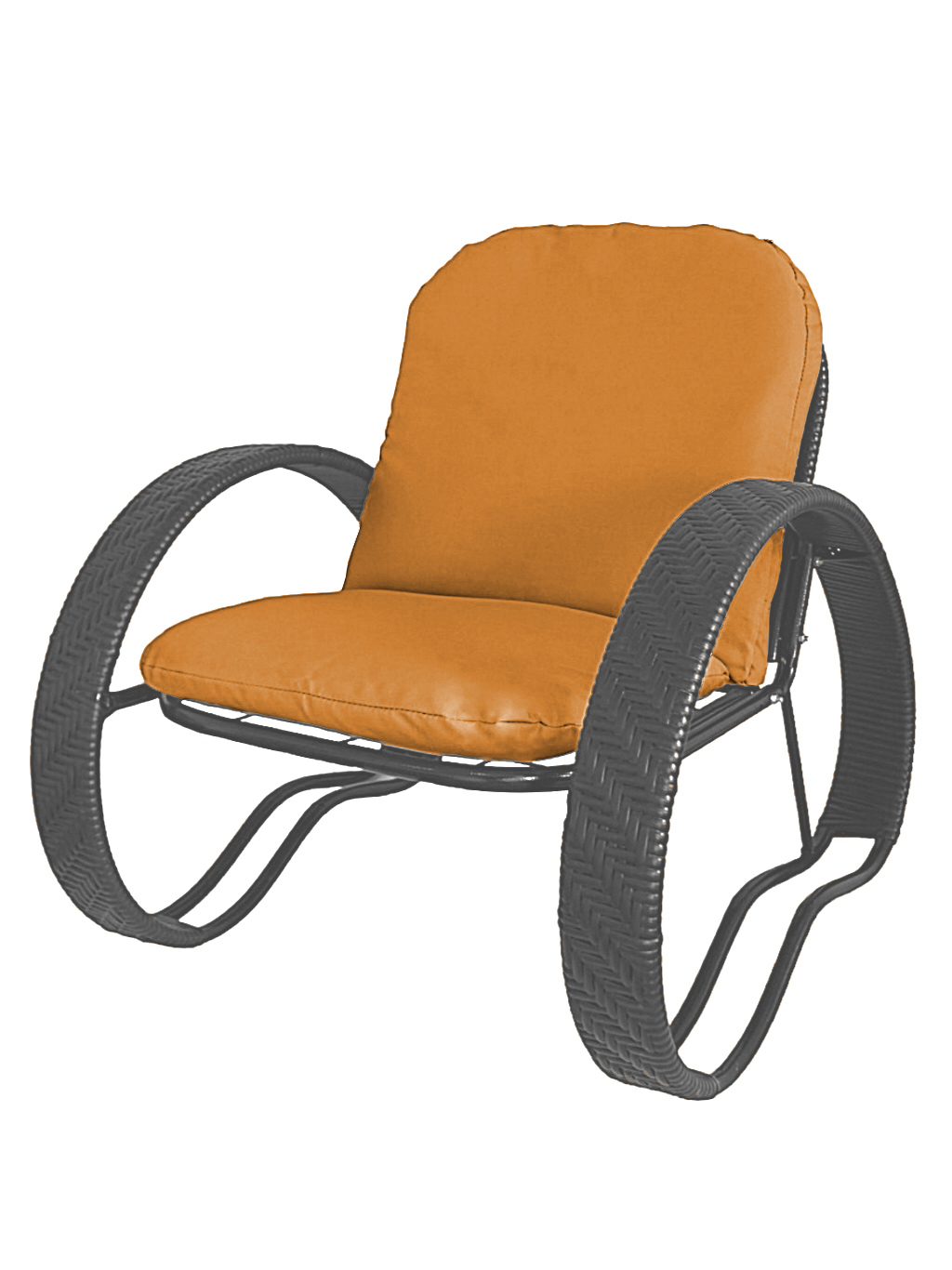 Изображение товара Кресло садовое М-gROUP Фасоль с ротангом 71x75x62.5 см серое