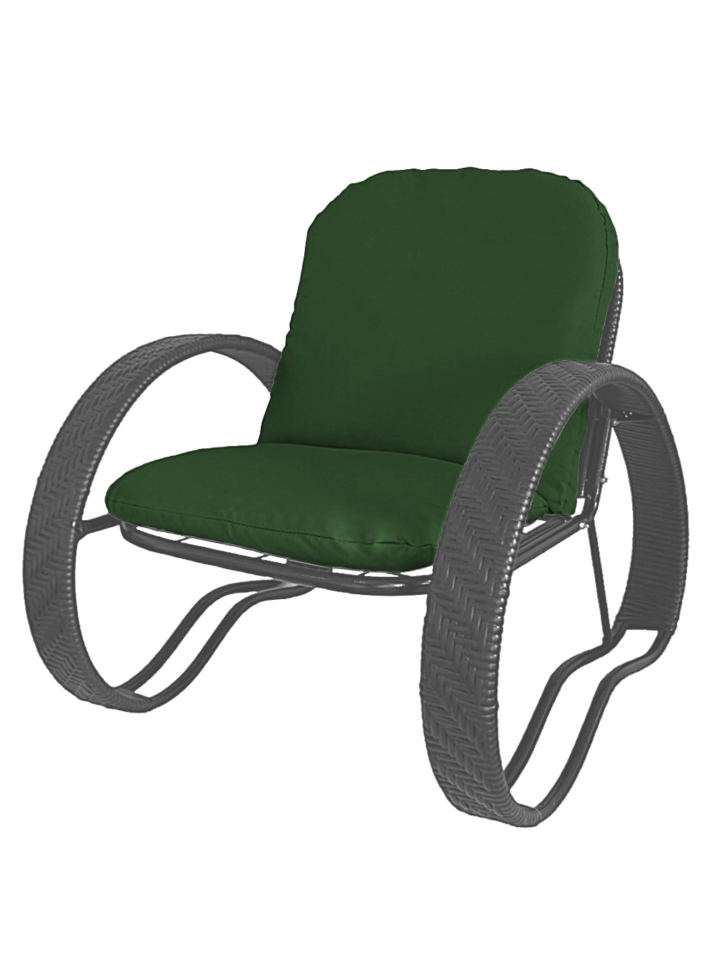 Изображение товара Кресло садовое M-group 12370304 Фасоль 71 см x 75 см x 62.5 см искусственный ротанг серый/серебристый