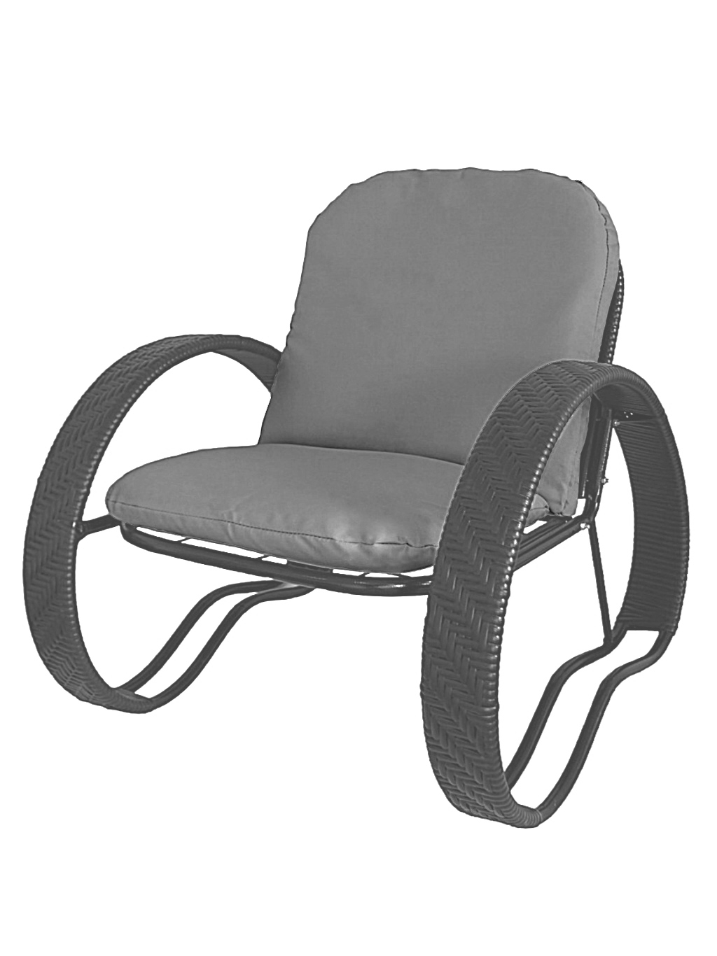 Изображение товара Кресло садовое M-group Фасоль 71 см x 75 см x 62.5 см серый/серебристый