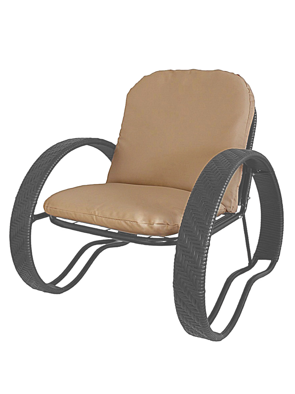 Изображение товара Кресло садовое M-group Фасоль из искусственного ротанга серый 71x75x62.5 см