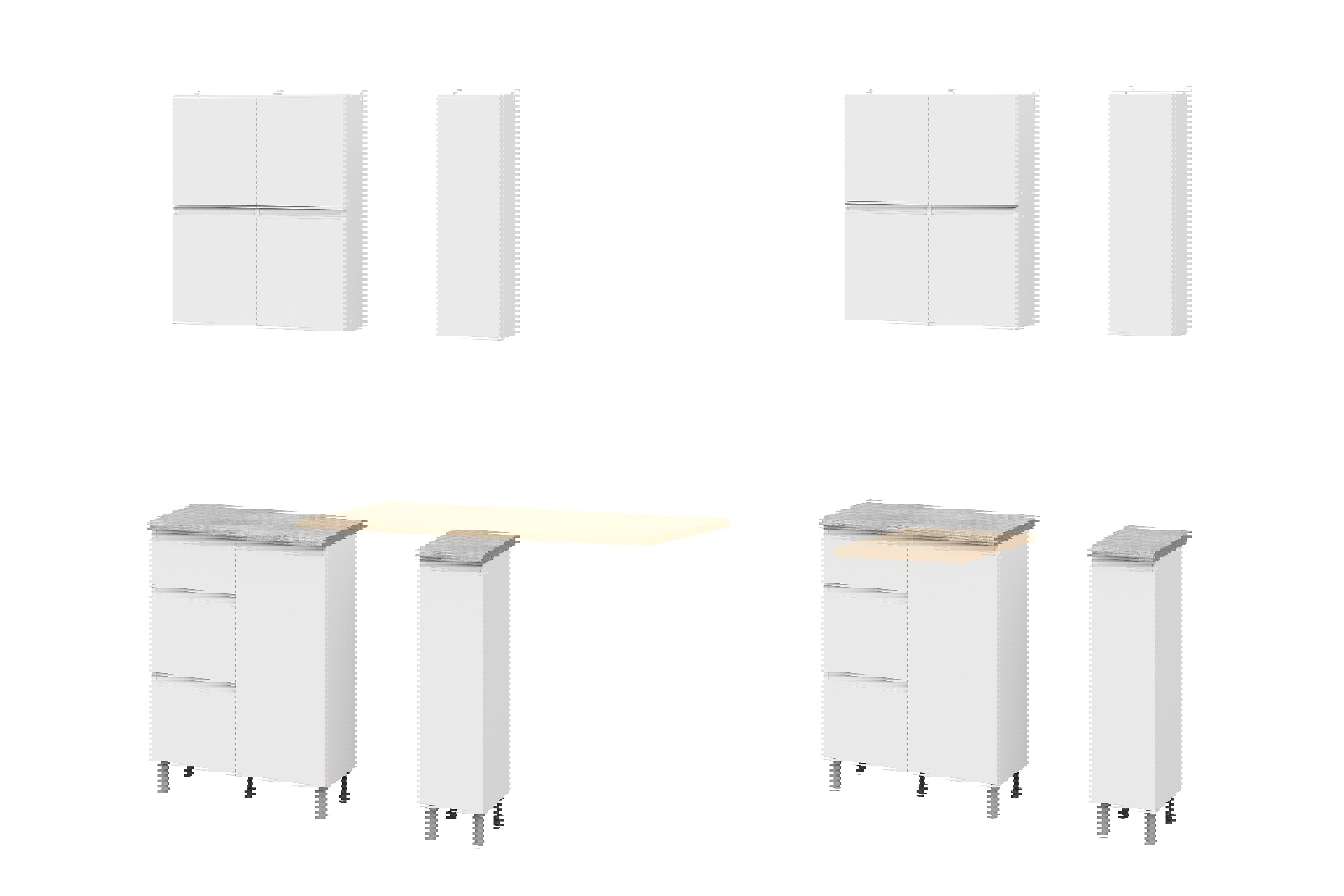 Изображение товара Кухонный гарнитур Arnika Токио 160х214х60 см белый ЛДСП с столешницей