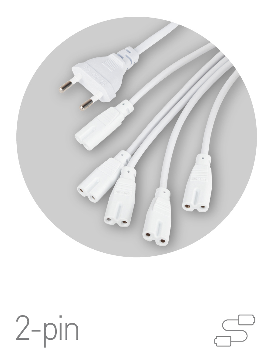 Изображение товара Разветвитель сетевой для фитолампы Эра FITO 5х IEC C7 2 pin 2 м для подключения 5 светильников