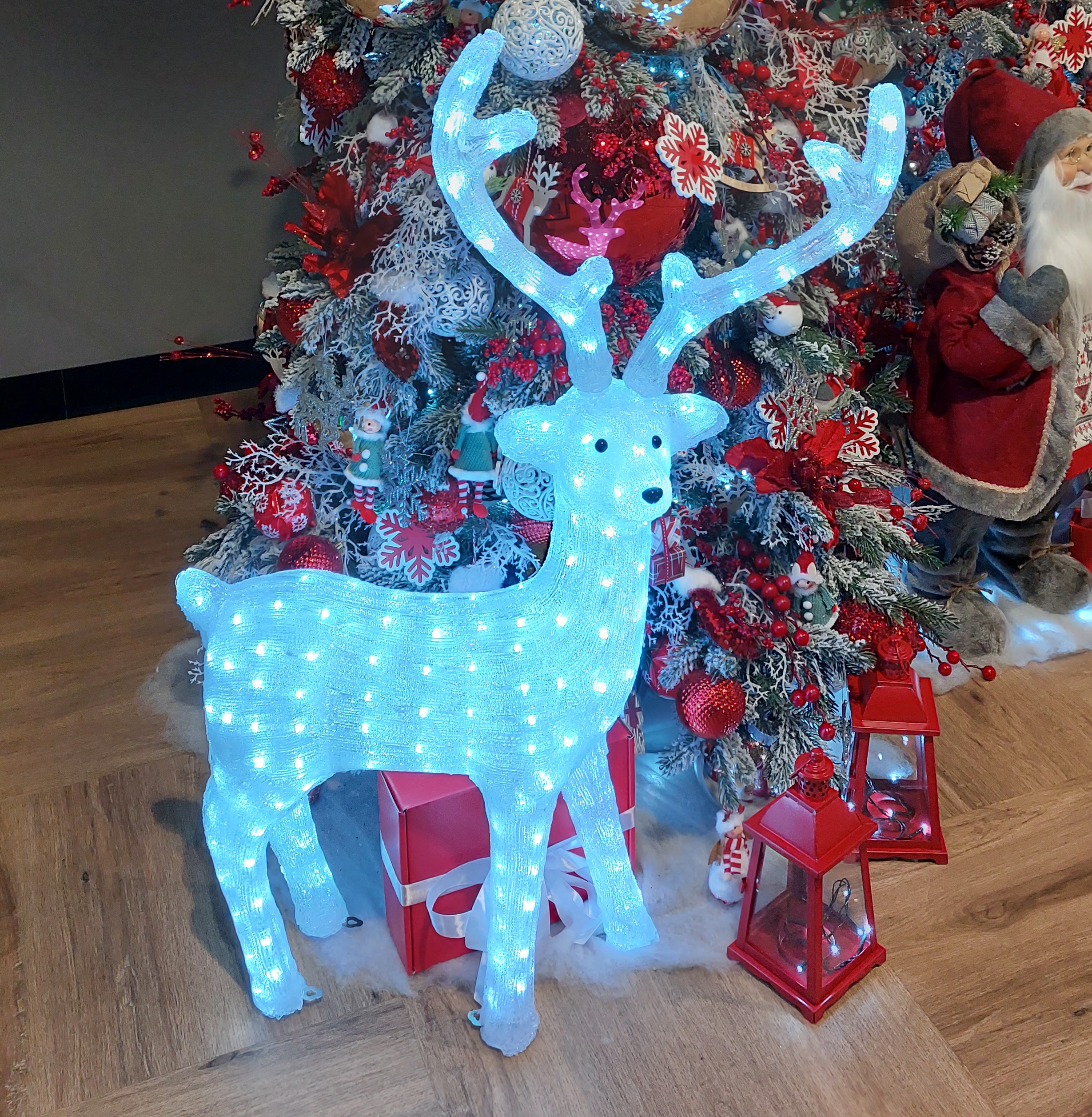 Изображение товара Светящаяся электрическая фигура Олень светодиодная 200 ламп 100 см IP44