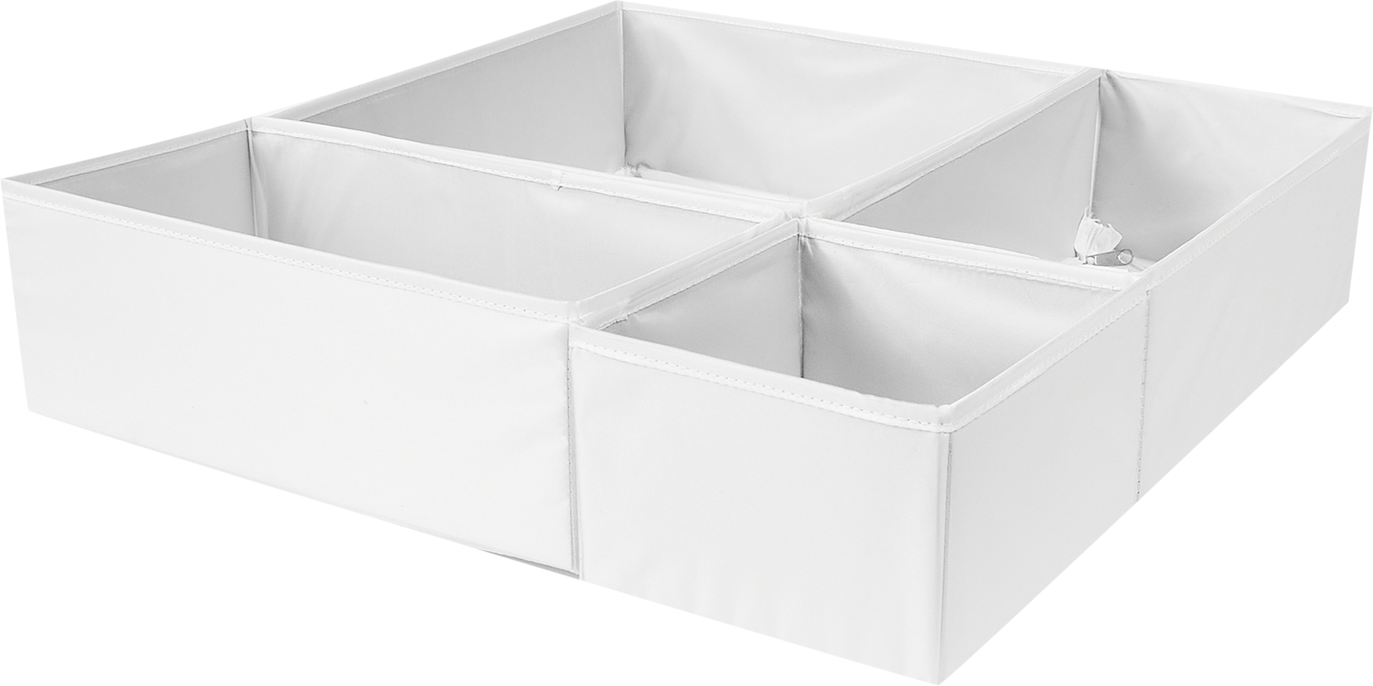 Изображение товара Набор складных коробок без крышки 4 шт белый полиэстер для хранения