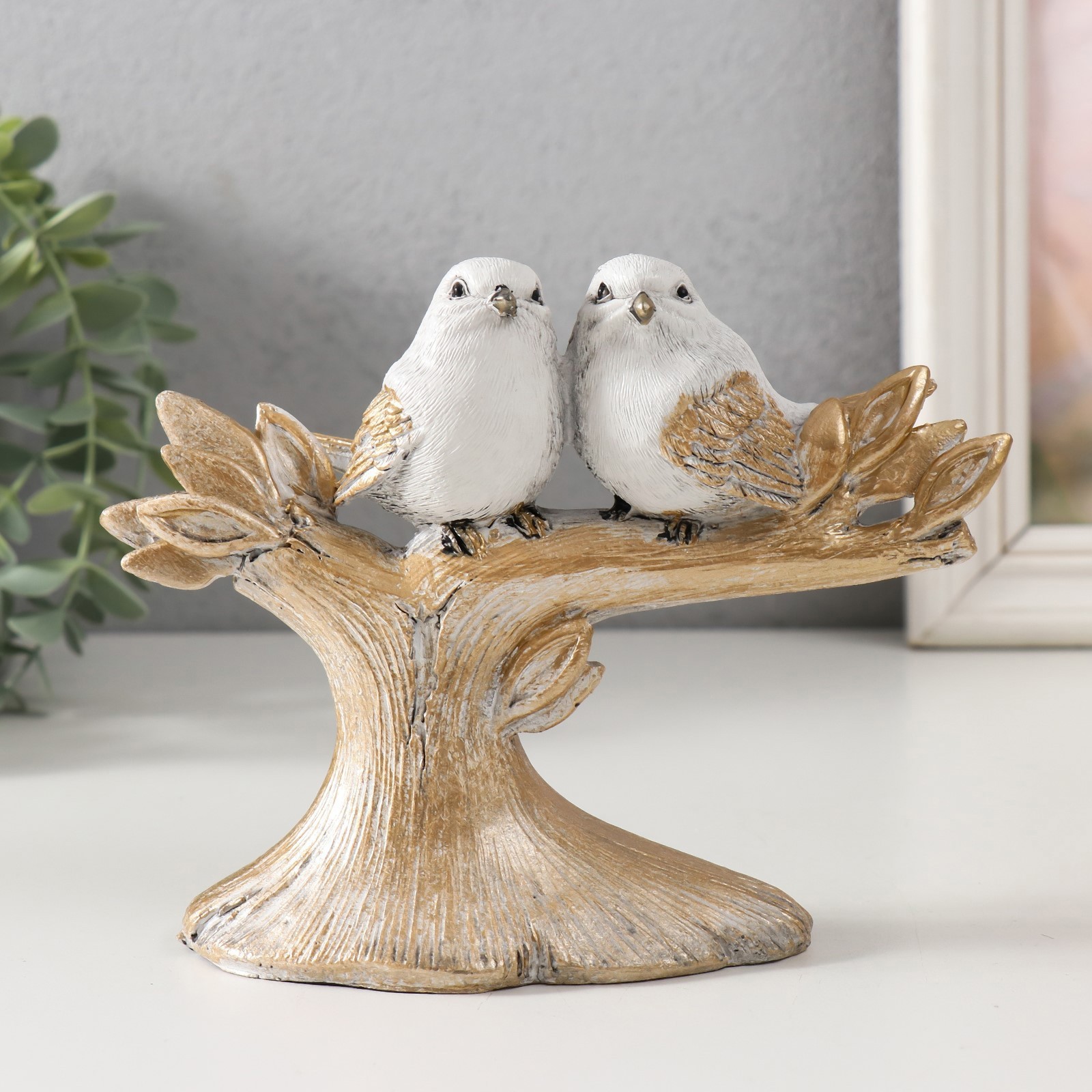 Изображение товара Сувенир "Две птички на ветке с листьями" 16x6.2x13 см