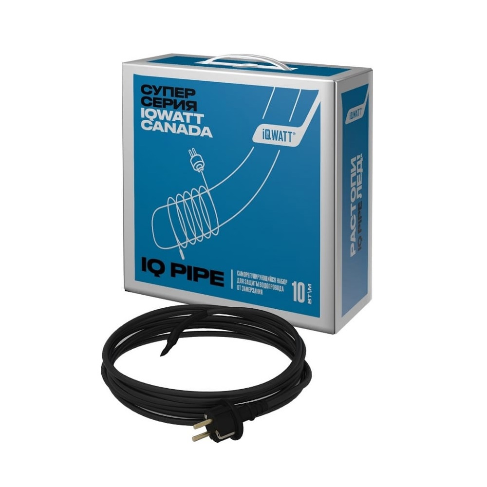 Изображение товара Греющий кабель для труб IQWATT Pipe 28 м 280 Вт саморегулирующийся водопровод