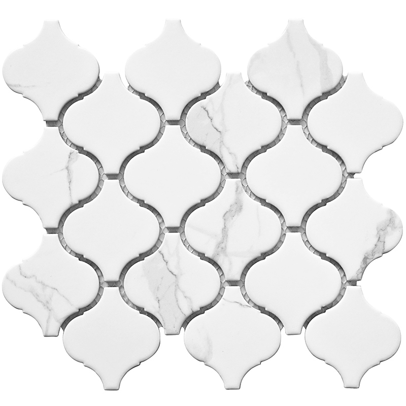 Изображение товара Декоративная керамическая мозаика Starmosaic Latern carrara matt 1236093 24.6x28см белый