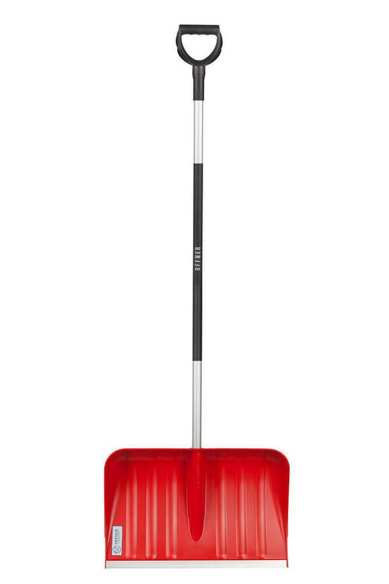 Изображение товара Лопата для уборки снега OFFNER 55 см х 143 см пластиковая с алюминиевым черенком