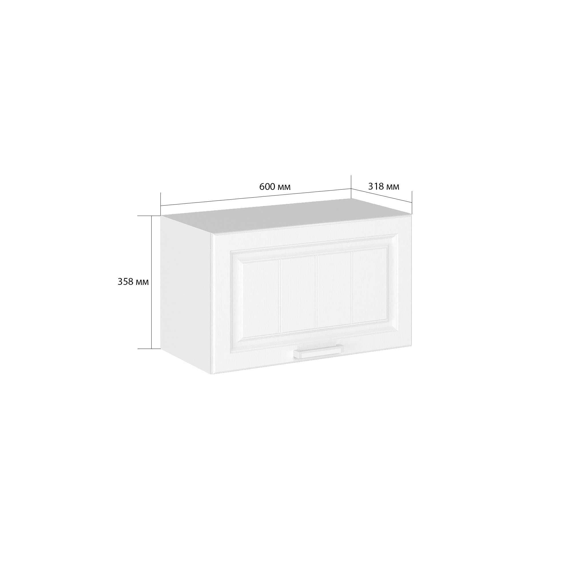 Изображение товара Навесной шкаф горизонтальный Прага белое дерево 60x35.8x31.8 см