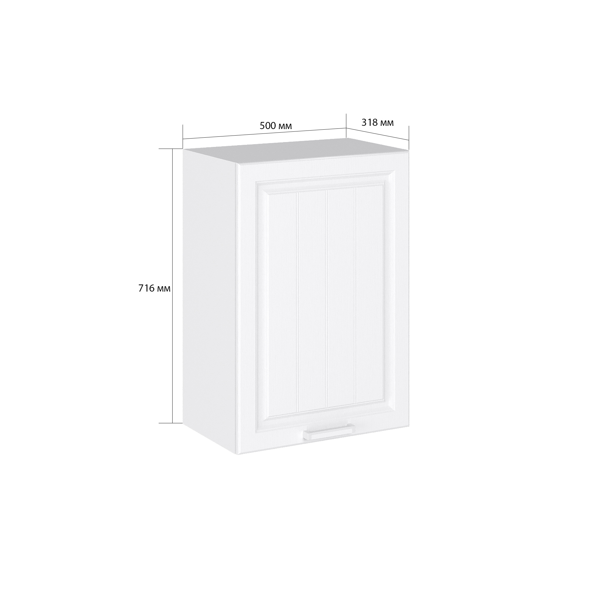 Изображение товара Навесной шкаф Сурская мебель Прага Белое дерево 50x71.60x31.80 см цвет белый МДФ