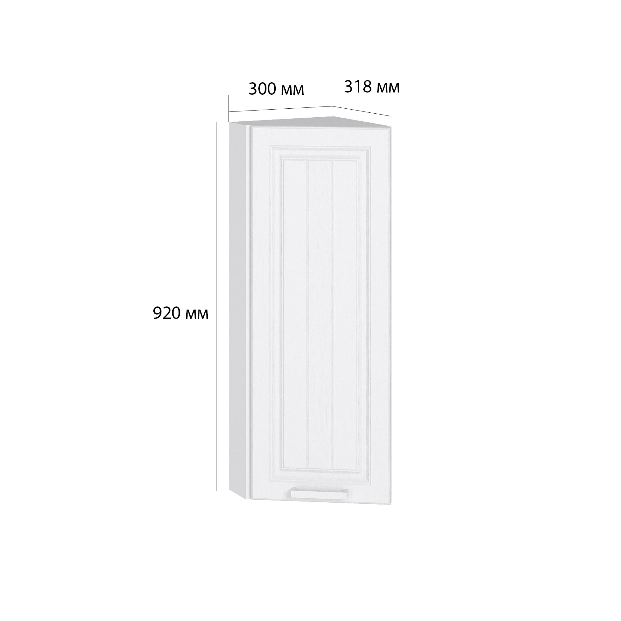 Изображение товара Навесной шкаф Прага 30x92x31.8 см белое дерево для кухни ЛДСП МДФ Россия