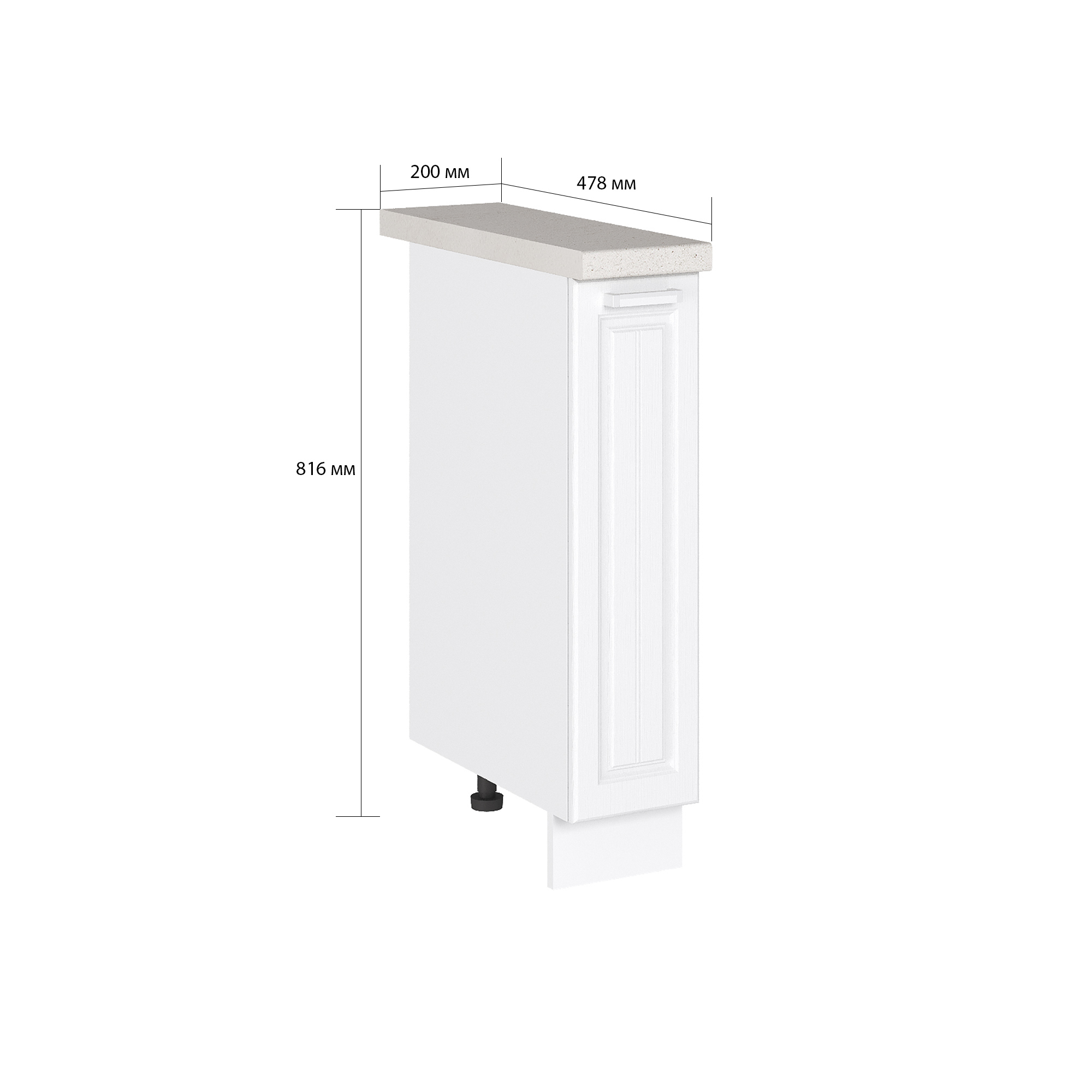 Изображение товара Напольный шкаф-бутылочница Прага белый 20x81.6x47.8 см Сурская Мебель