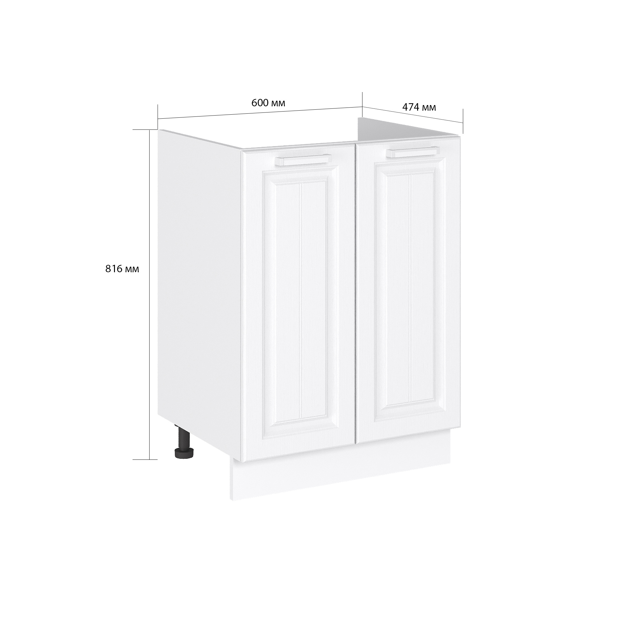 Изображение товара Кухонный шкаф под мойку Сурская мебель Прага Белое дерево 60x81.60x47.40 см цвет белый МДФ