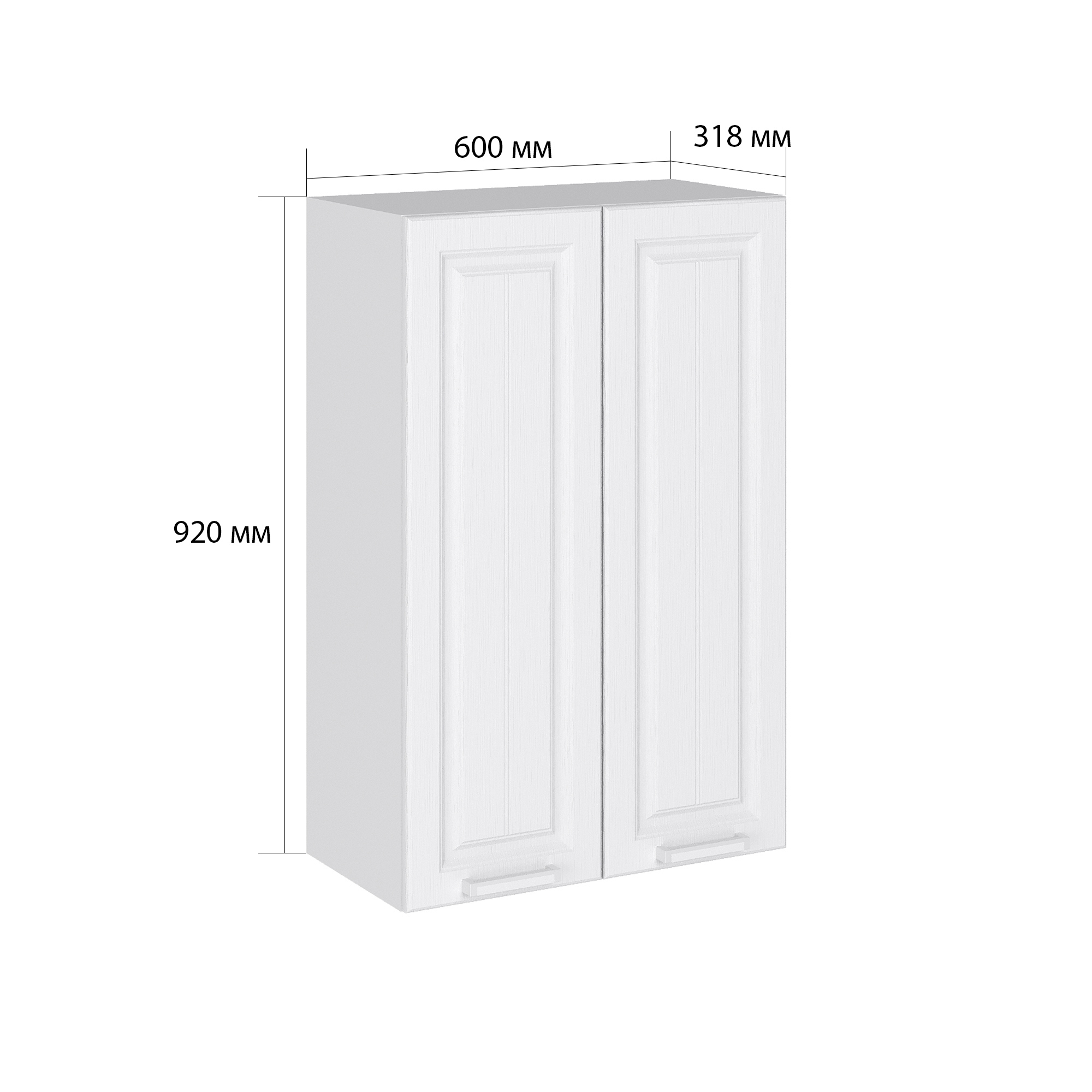 Изображение товара Навесной шкаф Сурская мебель 60x92x31.8 см белое дерево МДФ ЛДСП кухня