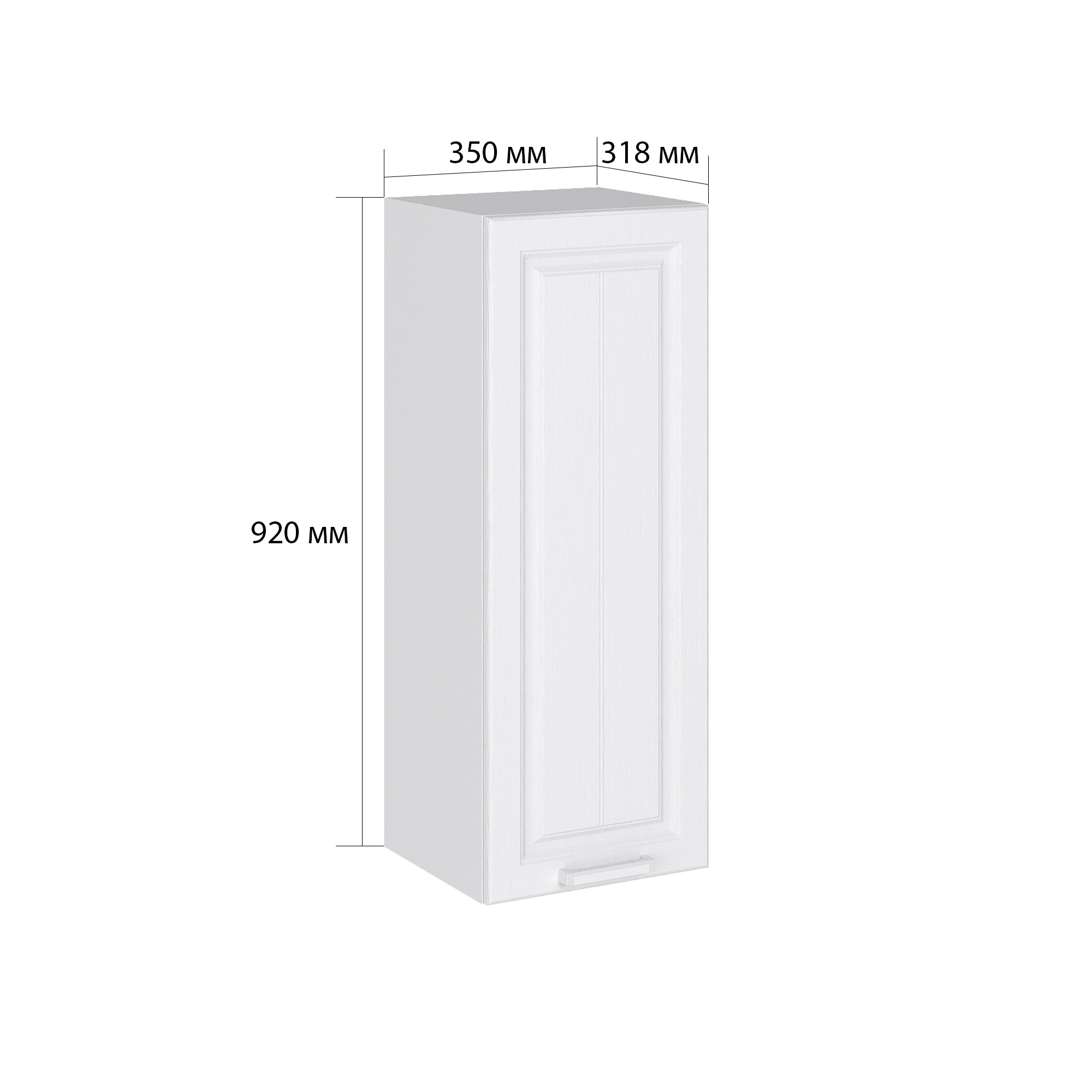 Изображение товара Навесной шкаф Прага 35x92 см Сурская мебель белое дерево