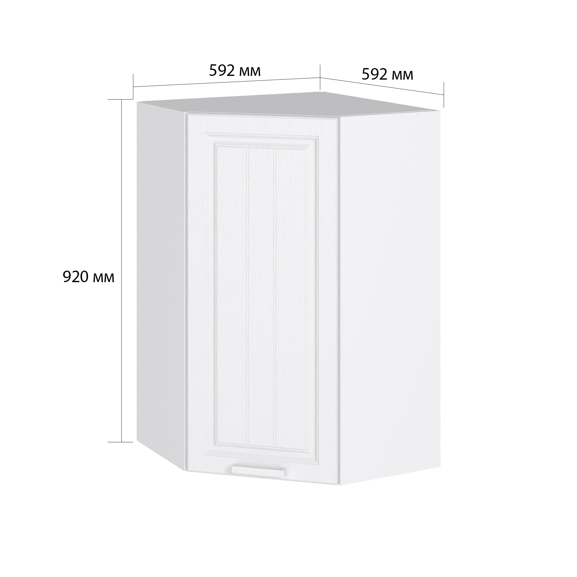 Изображение товара Навесной шкаф угловой Сурская мебель 59.2x92x59.2 см ЛДСП цвет белое дерево