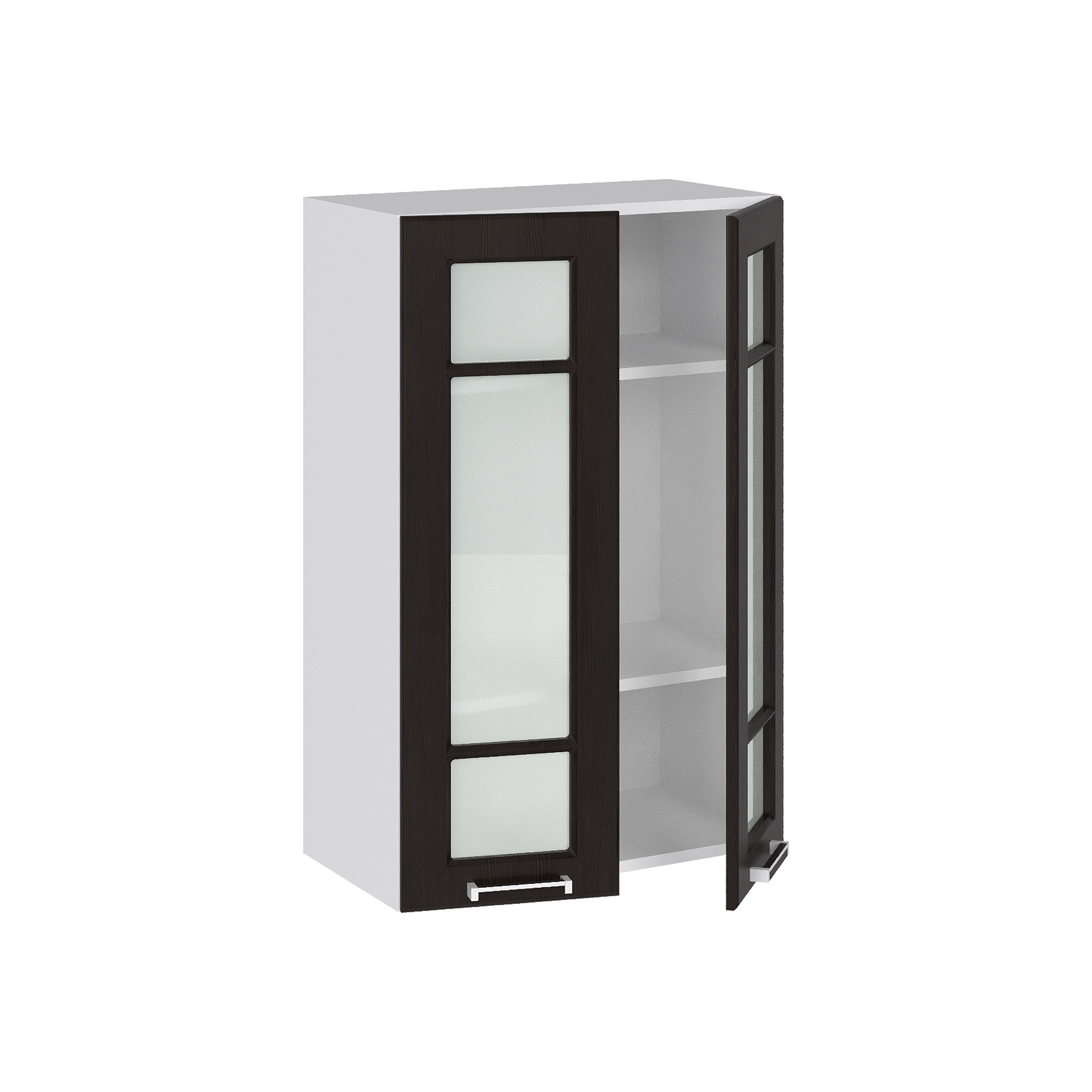 Изображение товара Навесной шкаф со стеклом Сурская мебель Венге 60x92x31.8 см ЛДСП