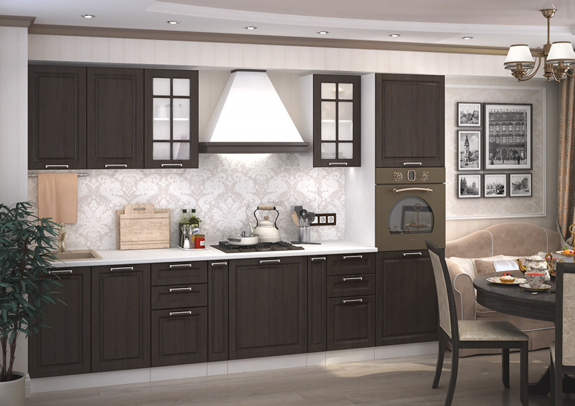 Изображение товара Навесной шкаф со стеклом Прага 50x71.6x31.8 см венге МДФ Россия