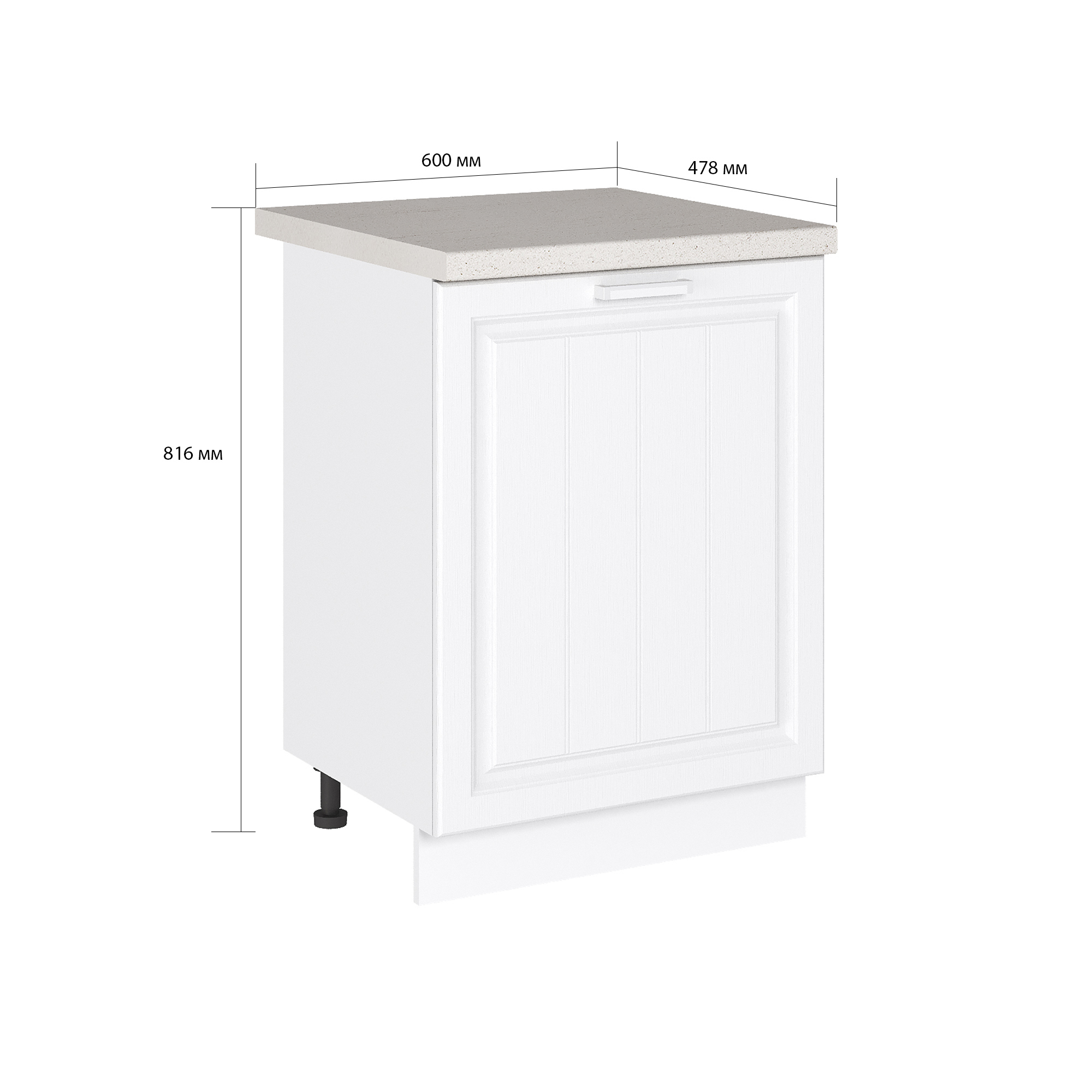 Изображение товара Напольный шкаф Сурская мебель Прага Белое дерево 982 60x81.60x47.80 см цвет белый МДФ