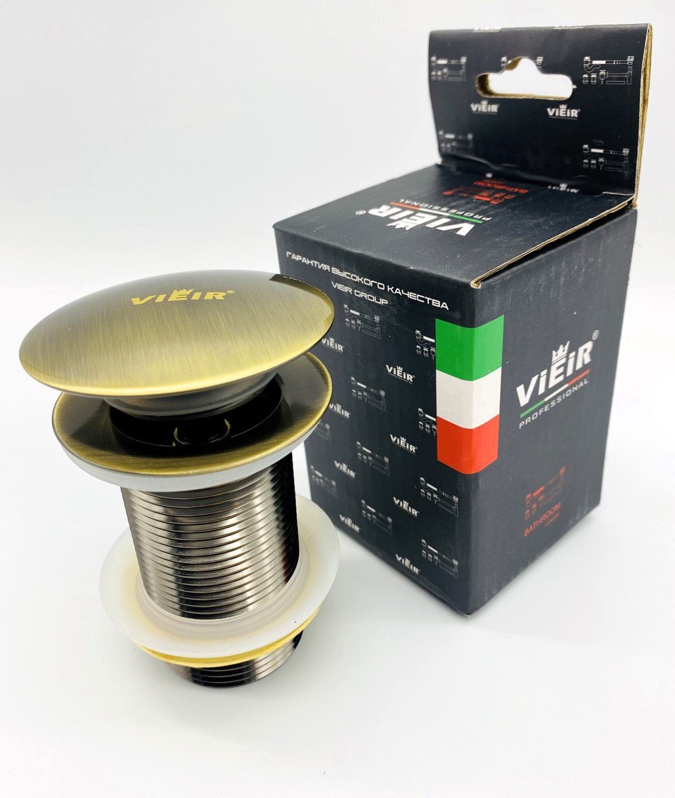 Изображение товара Донный клапан Vieir 1 1/4 клик-клак без перелива бронза