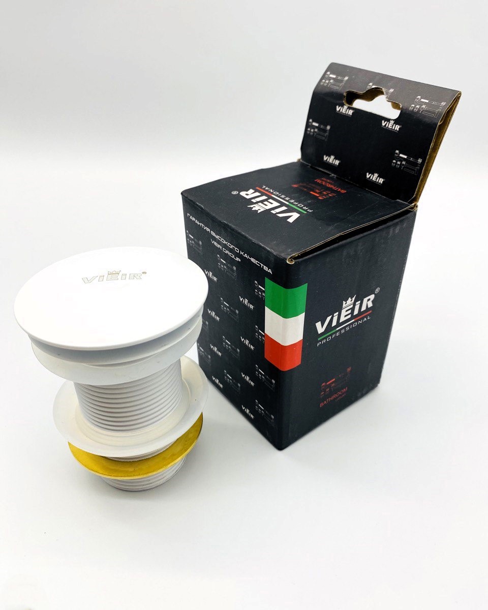 Изображение товара Донный клапан Vieir 1 1/4" клик-клак без перелива белый