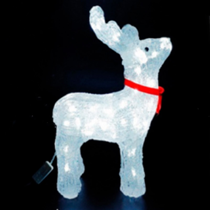 Изображение товара Светящаяся электрическая фигура Олень универсальная Волшебная страна 30 ламп h 37 см белый