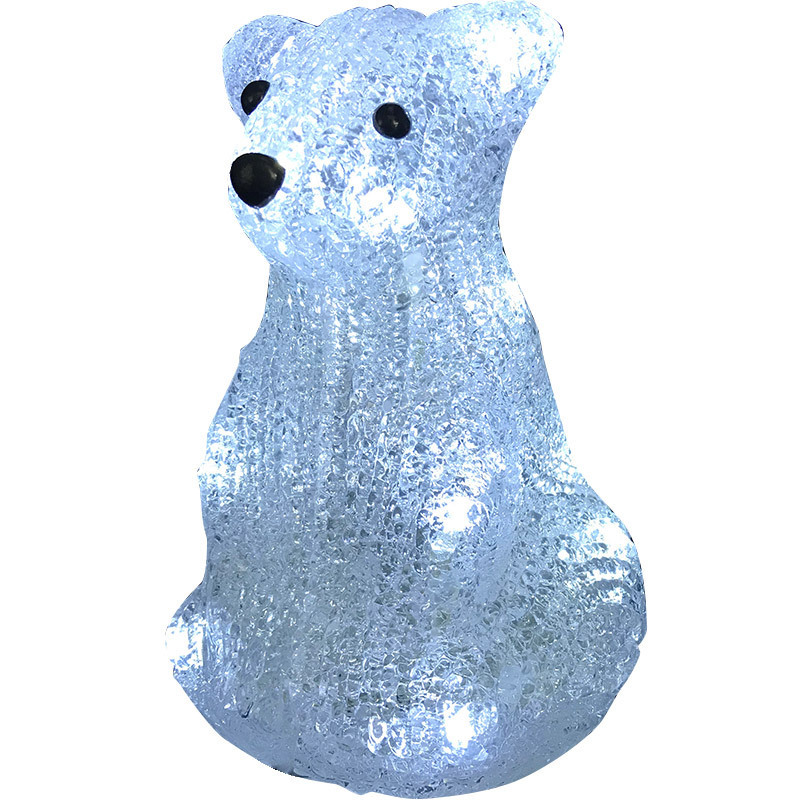 Изображение товара Светящаяся электрическая фигура Мишка 16 ламп h 16 см белый