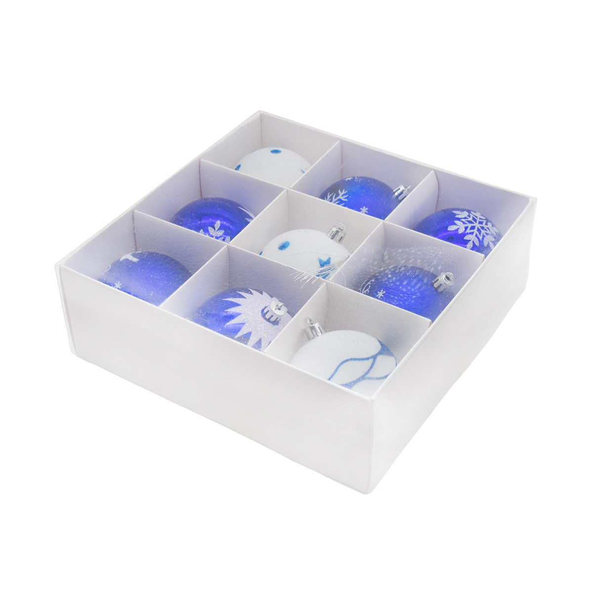 Изображение товара Набор елочных шаров Вертикаль 262522 Sysdq-2313 24 см пластик разноцветный 9 шт