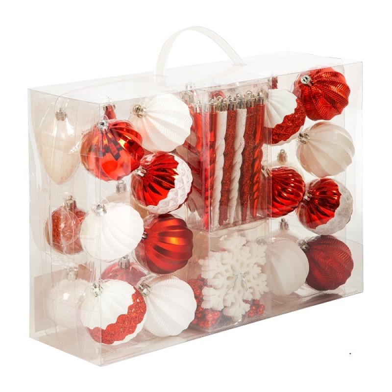 Изображение товара Набор елочных шаров Winter glade 90251G309 пластик красный 51 шт