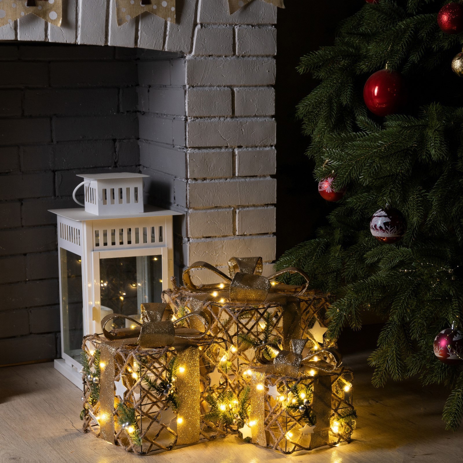 Изображение товара Светящаяся электрическая фигура Подарки серые универсальная Luazon lighting 1 лампа h 25 см разноцветный