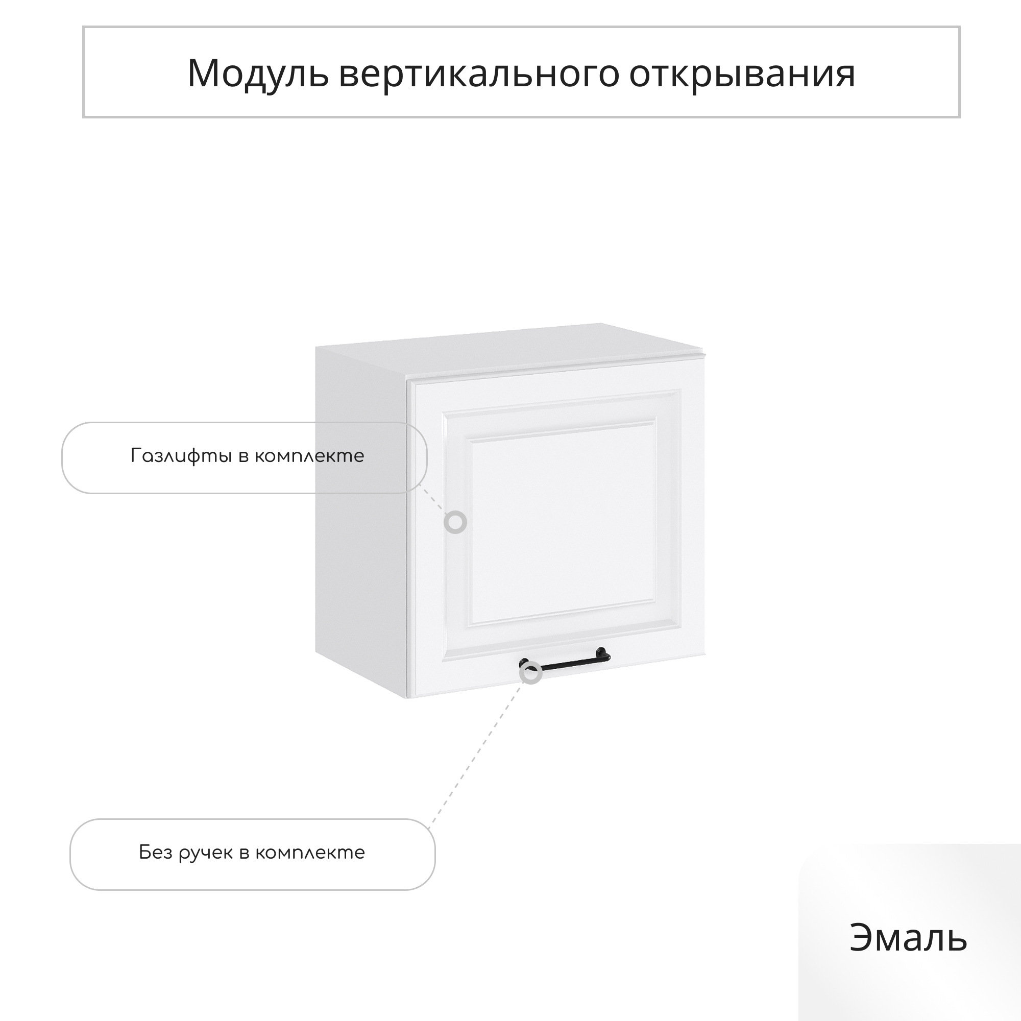 Изображение товара Навесной шкаф горизонтальный Сурская мебель Ницца 50x46x31.8 см ЛДСП цвет белый