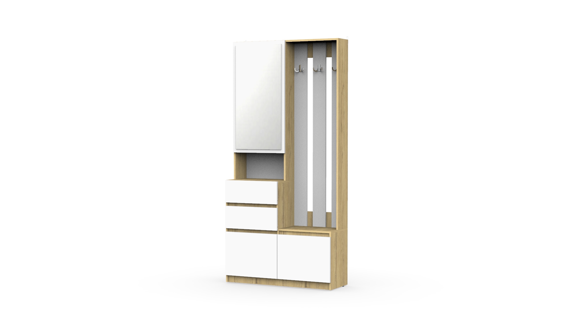 Изображение товара Вешалка для верхней одежды Эверест 100x209x36 см ЛДСП цвет дуб бунратти белый