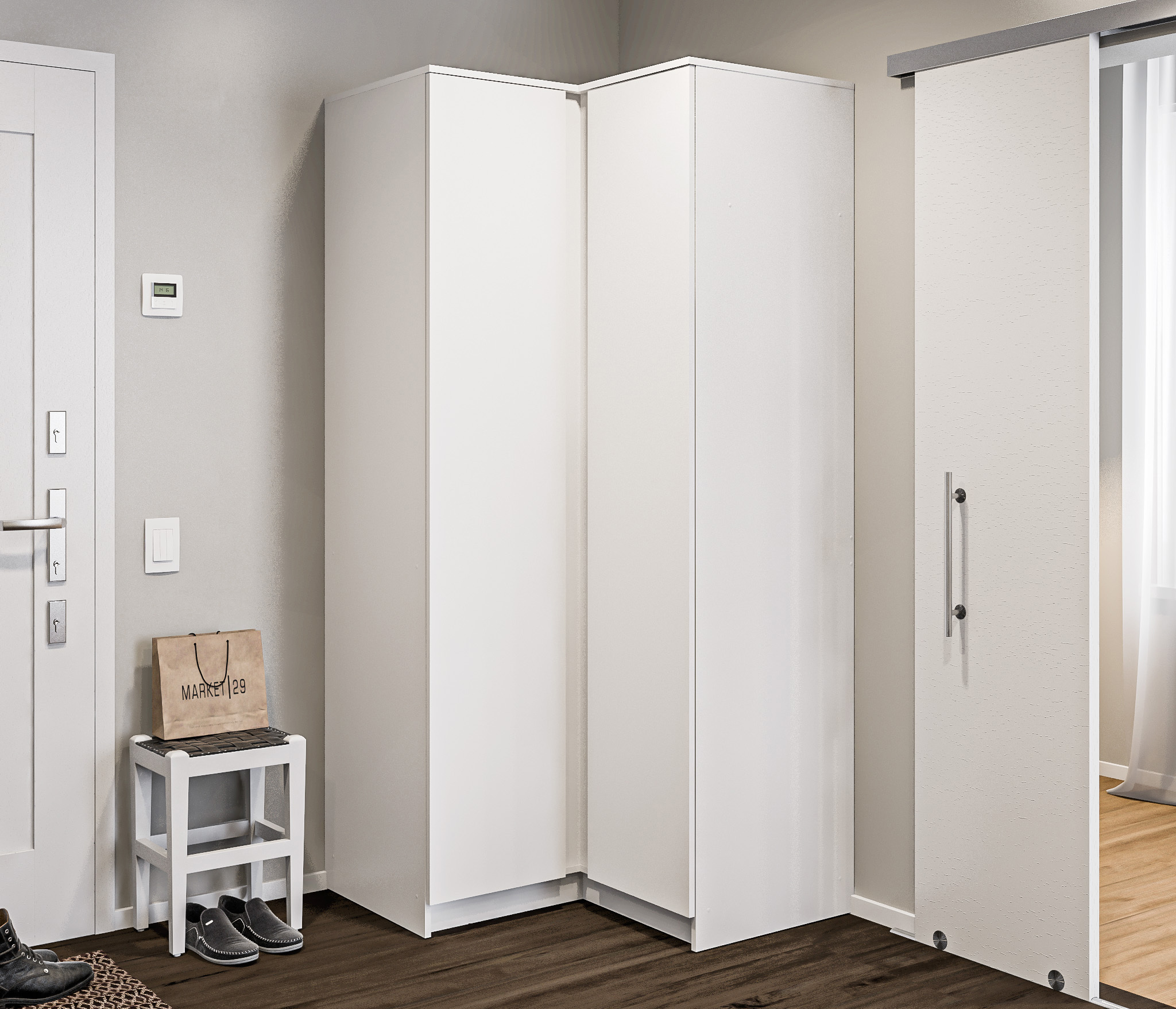 Изображение товара Шкаф распашной Столплит 95x202x95 см ЛДСП цвет белый