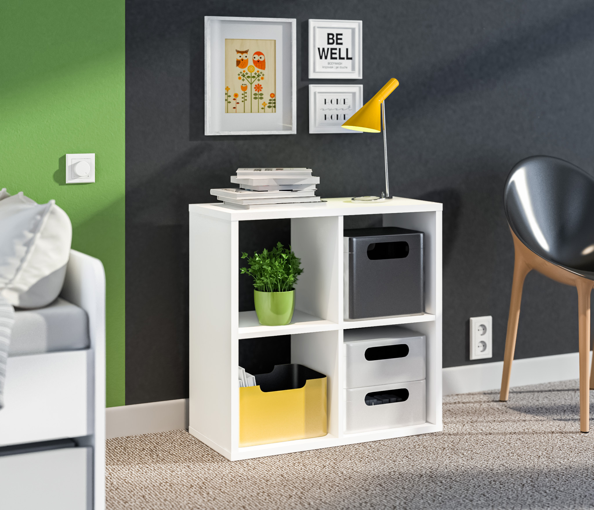 Изображение товара Стеллаж Столплит Кито СБ-3241 71x71x34 см ЛДСП цвет белый