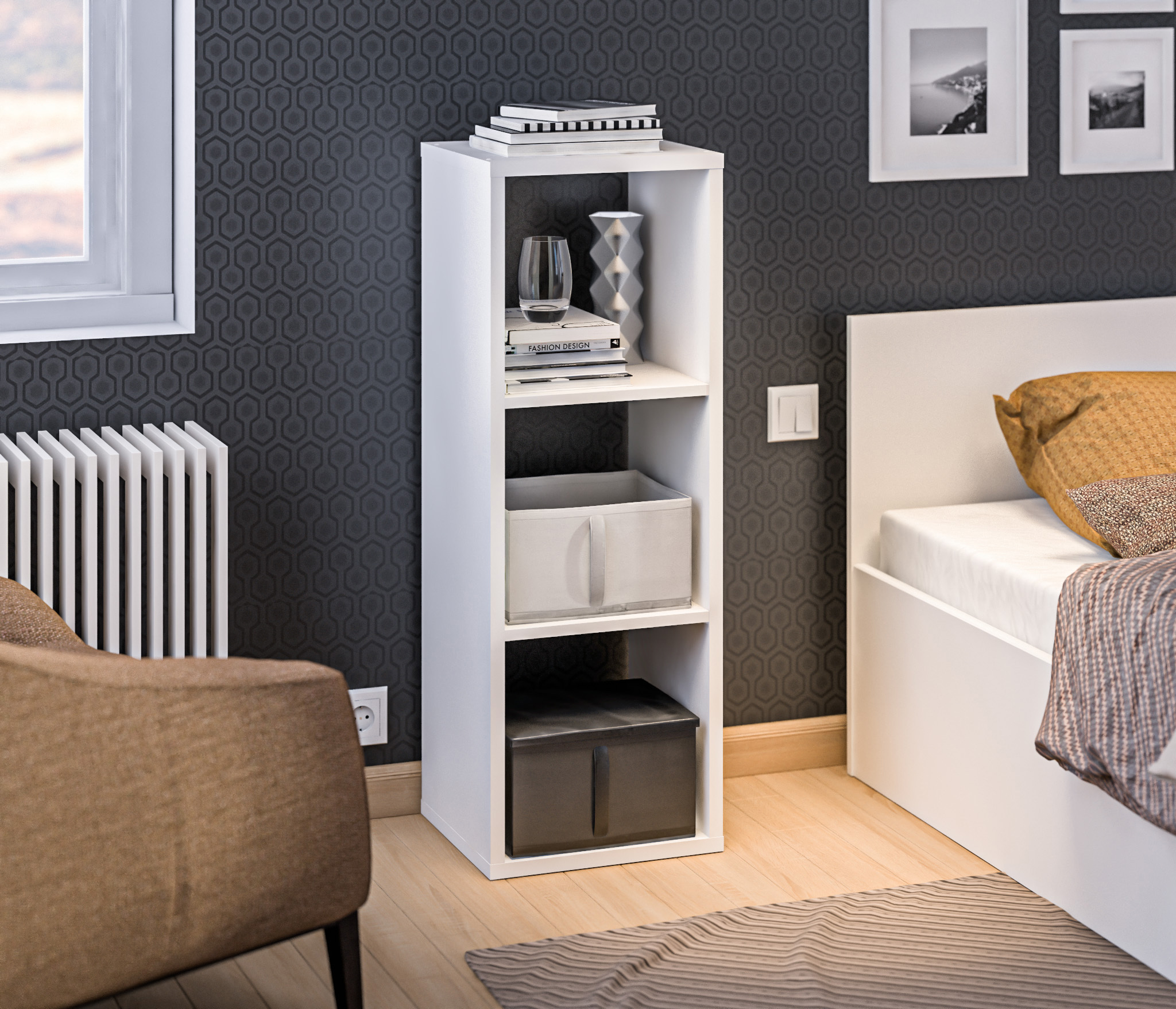 Изображение товара Стеллаж Столплит 37x105x34 см ЛДСП цвет белый