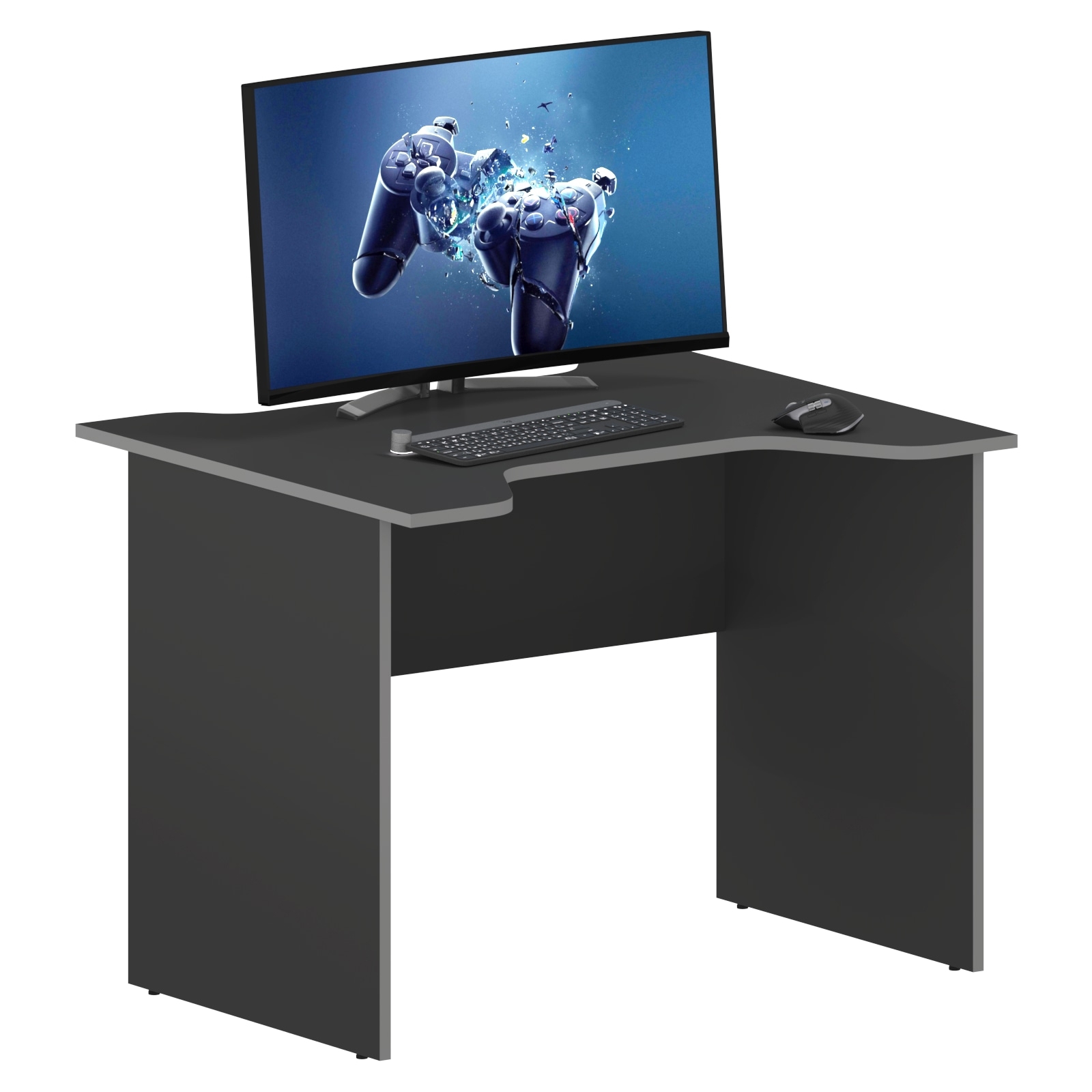 Изображение товара Офисный стол Skyland 100CA с полкой 100x75.5x80 см, ЛДСП серый