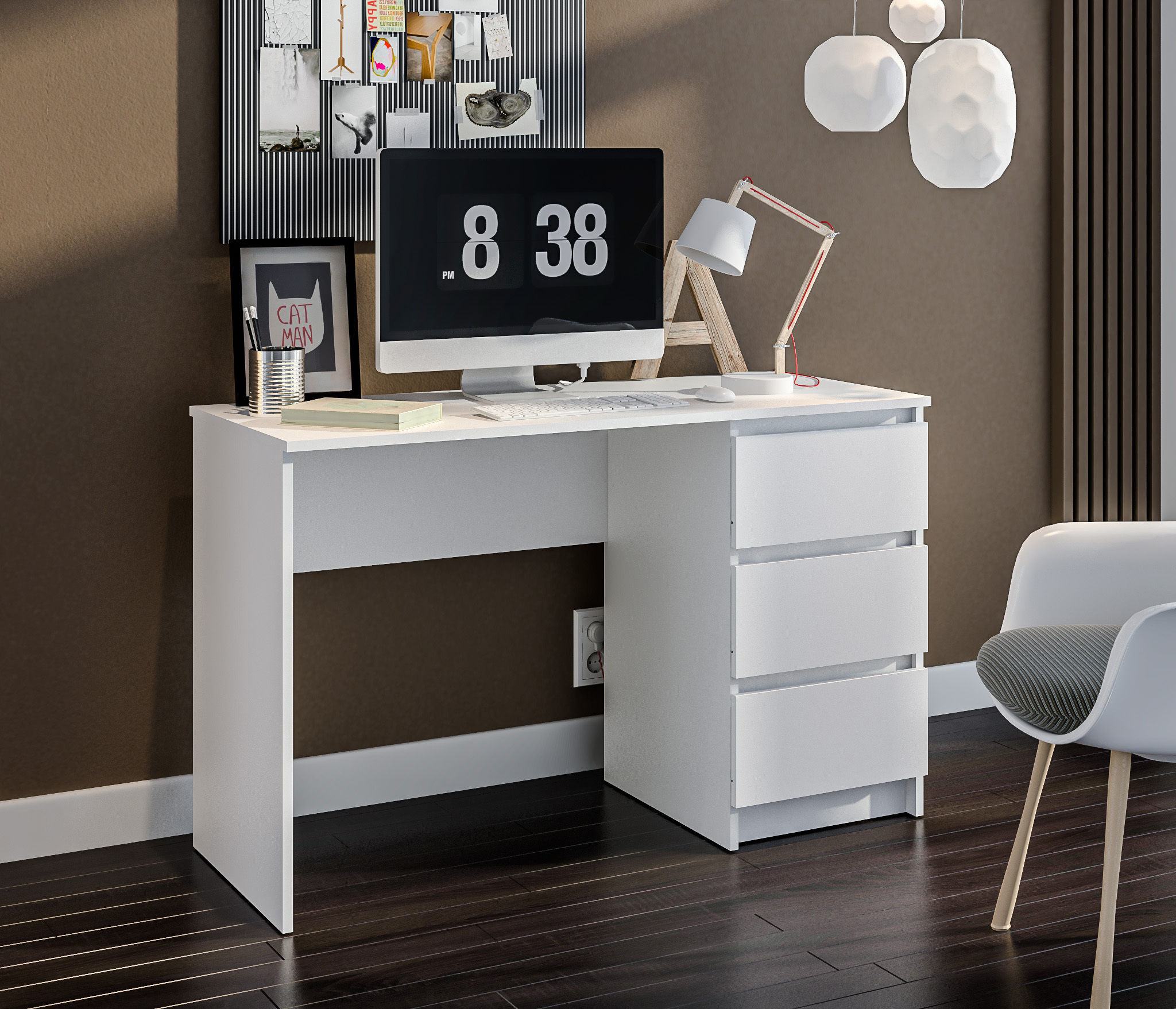 Изображение товара Офисный стол с полкой Столплит Леон СБ-3336 119x75x50 см белый